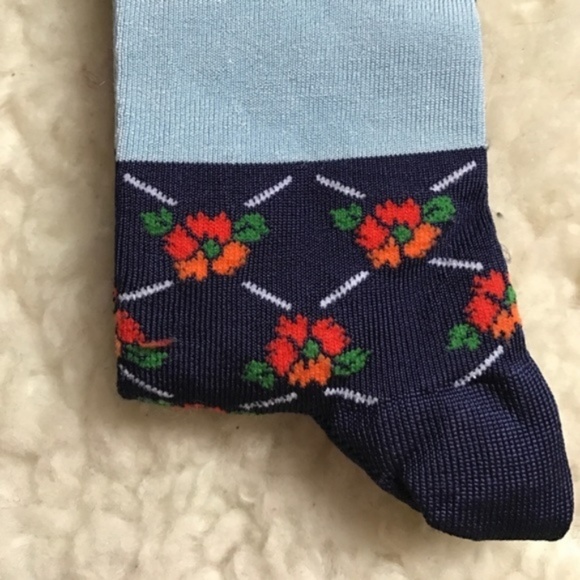Topshop Colorblock Floral Stripe Socks Hosiery - Picture 2 of 4
